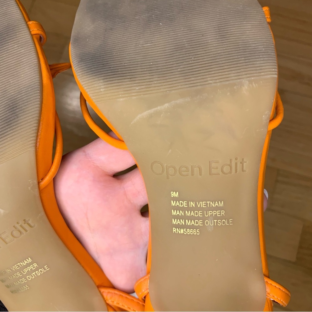 Open Edit Zuri Ankle Strap Sandal in Orange - Size 9 - Picture 8 of 8